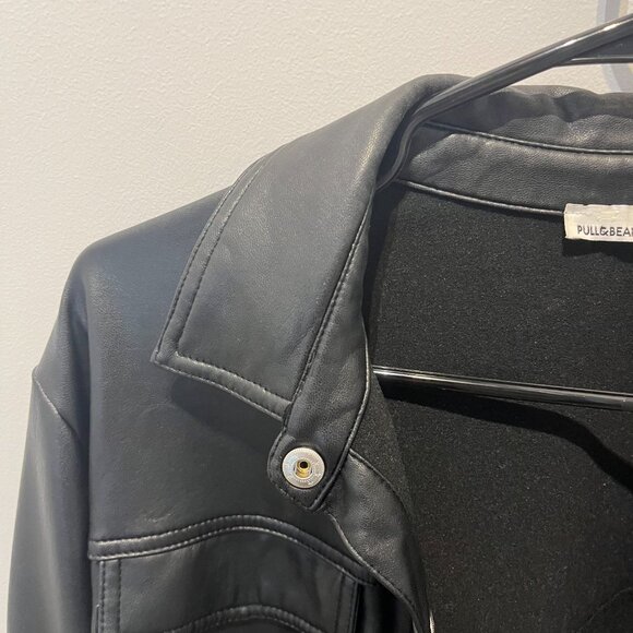 Black Faux-Leather Jacket - Picture 2 of 3